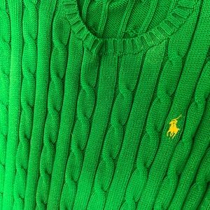 Ralph Lauren Vibrant Green Cable Knit Sweater